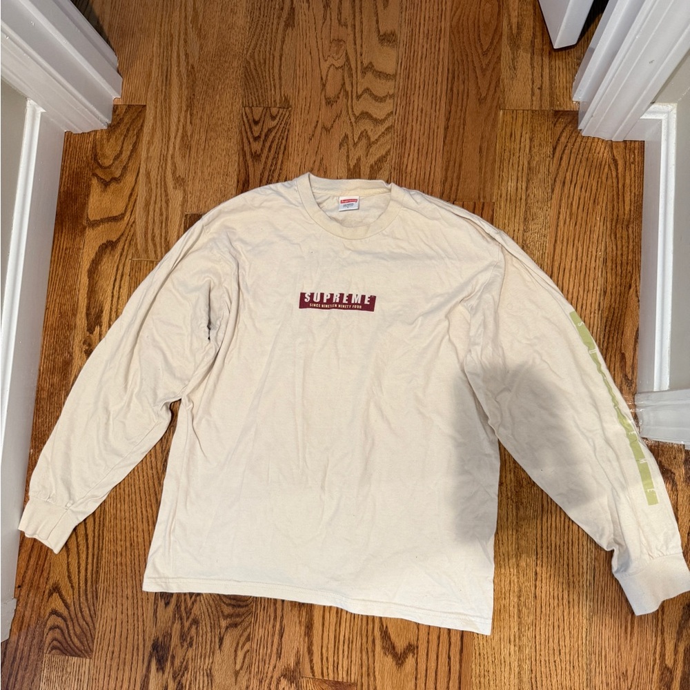 Supreme Cream Long Sleeve Tee Casual Comfort